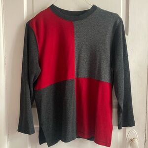 Vintage Red and Gray Colorblock Shirt